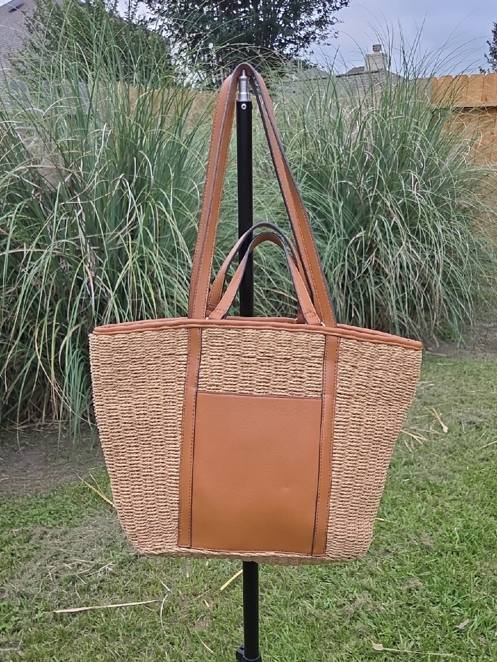 I.N.C Woven Straw Tote Bag
